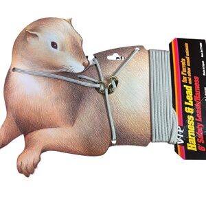 Ferret Sm Animal Nylon Lead W/ Harness 3/24"X6 feet Japanese Made Washable Grey